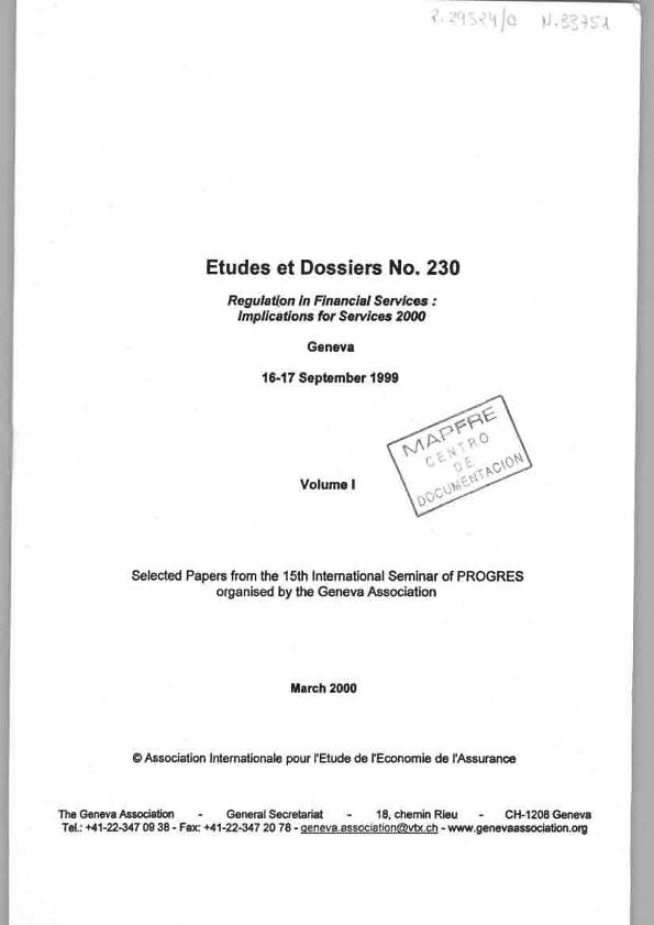 Etudes et Dossiers 230