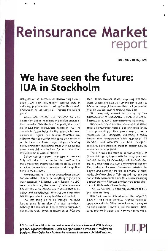 : IUA (International Underwriting Association) in Stockholm...